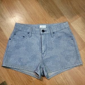 Mother Jacquard Abstract Design Denim Shorts